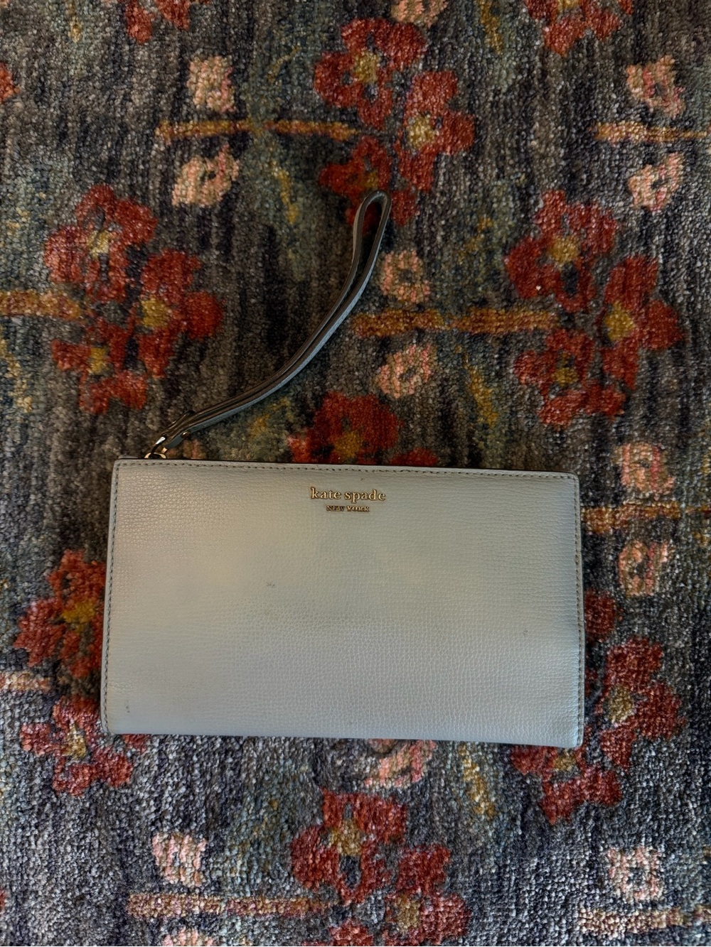 Kate Space Blue Leather Wristlet/Wallet